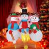 image:imageVINGLI 6FT Inflatable Christmas Decoration Three Snowman Family Inflatable Around Campire Blow up Gaint Frosty Snowman Xsmas Decoration with LED Light for Yard Garden Lawn Winter Holiday