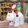 image:imageVINGLI Lighted Inflatable Christmas Santa Claus and Polar Bear Outdoor Decorations 6ft Tall Blow Up Yard Decoration with Secure Stakes Electric Blower Fan for Indoor Garden Decor