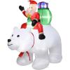 image:imageVINGLI Lighted Inflatable Christmas Santa Claus and Polar Bear Outdoor Decorations 6ft Tall Blow Up Yard Decoration with Secure Stakes Electric Blower Fan for Indoor Garden Decor