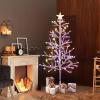 image:imageVINGLI 4ft Prelit Artificial Christmas Pine Tree with 80 Multicolor Lights Xmas Tree Holiday Party Decorations with Sturdy Metal Stand 8 Color Modes