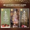 image:imageVINGLI 4ft Prelit Artificial Christmas Pine Tree with 80 Multicolor Lights Xmas Tree Holiday Party Decorations with Sturdy Metal Stand 8 Color Modes
