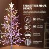 image:imageVINGLI 4ft Prelit Artificial Christmas Pine Tree with 80 Multicolor Lights Xmas Tree Holiday Party Decorations with Sturdy Metal Stand 8 Color Modes