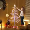 image:imageVINGLI 4ft Prelit Artificial Christmas Pine Tree with 80 Multicolor Lights Xmas Tree Holiday Party Decorations with Sturdy Metal Stand 8 Color Modes