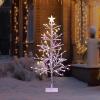 image:imageVINGLI 4ft Prelit Artificial Christmas Pine Tree with 80 Multicolor Lights Xmas Tree Holiday Party Decorations with Sturdy Metal Stand 8 Color Modes