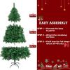 image:imageVINGLI 6 ft Green Unlit Artificial Christmas Pine Tree Small Xmas Tree Holiday Party Decoration with Sturdy Metal Stand Full 1050 Tips Branch for Indoor and OutdoorGreen