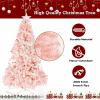 image:imageVINGLI 6 ft Green Unlit Artificial Christmas Pine Tree Small Xmas Tree Holiday Party Decoration with Sturdy Metal Stand Full 1050 Tips Branch for Indoor and OutdoorPink