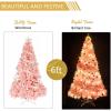 image:imageVINGLI 6 ft Green Unlit Artificial Christmas Pine Tree Small Xmas Tree Holiday Party Decoration with Sturdy Metal Stand Full 1050 Tips Branch for Indoor and OutdoorPink