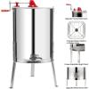 image:imageVINGLI 4 Four Frames Manual Crank Honey Extractor 304 Stainless Steel Beekeeping Pro Extraction Equipment Honeycomb Spinner Drum Honey Separator Commercial Honey Centrifuge with Adjustable Stands