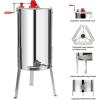 image:imageVINGLI Upgraded 3 Frame Honey Extractor Separator Food Grade Stainless Steel Honeycomb Spinner Drum Manual Crank with Adjustable Height StandsBeekeeping Pro Extraction Apiary Centrifuge Equipment