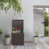 image:imageVINGLI 51 Gallon Medium Deck Box Organization Resin Storage Box for Patio Furniture or Tools Indoor amp Outdoor Lockable Container Box for Garden Pool Yard Porch and Balcony Greybrown