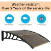 image:imageVINGLI Upgraded 40 x 40 Window Awning Exterior Door Canopy Exterior with Aluminum Bar Awnings for Doors Polycarbonate Cover Patio Awnings Rain Snow Sunlight Protection Hollow SheetBrownampBlack