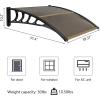 image:imageVINGLI Upgraded 40 x 40 Window Awning Exterior Door Canopy Exterior with Aluminum Bar Awnings for Doors Polycarbonate Cover Patio Awnings Rain Snow Sunlight Protection Hollow SheetBrownampBlack