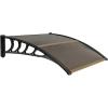 image:imageVINGLI Upgraded 40 x 40 Window Awning Exterior Door Canopy Exterior with Aluminum Bar Awnings for Doors Polycarbonate Cover Patio Awnings Rain Snow Sunlight Protection Hollow SheetBrownampBlack