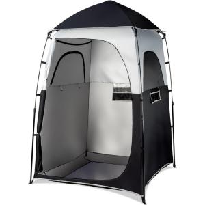 image:imageVINGLI 68FT Shower Tent Large Instant Pop Up Shelter with Mesh Floor amp Carrying Bag Privacy Changing Room Tent for Toilet Camping Dressing Lightweight amp Sturdy Easy Set UpBlack