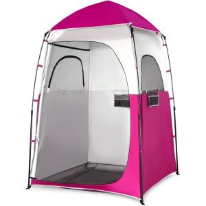 image:imageVINGLI 68FT Shower Tent Large Instant Pop Up Shelter with Mesh Floor amp Carrying Bag Privacy Changing Room Tent for Toilet Camping Dressing Lightweight amp Sturdy Easy Set UpShocking Pink