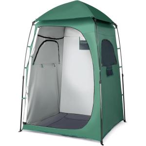 image:imageVINGLI 68FT Shower Tent Large Instant Pop Up Shelter with Mesh Floor amp Carrying Bag Privacy Changing Room Tent for Toilet Camping Dressing Lightweight amp Sturdy Easy Set UpDark Green