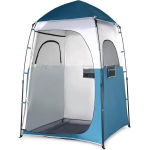 image:imageVINGLI 68FT Shower Tent Large Instant Pop Up Shelter with Mesh Floor amp Carrying Bag Privacy Changing Room Tent for Toilet Camping Dressing Lightweight amp Sturdy Easy Set UpBlue