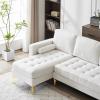 image:imageVINGLI 858 Convertible Sectional Sofa with Deep SeatModern L Shape Sectional Couches for Living RoomSectional Sofas with Reversible Chaise Linen Fabric Beige