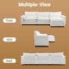 image:imageVINGLI 87 Convertible Sectional SofaLShape Deep Seat Sofa Couch for Living RoomModern Chenille 2 Seat Loveseat Sofa with Ottoman for Small SpaceBlack 87Chenille Cream