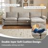 image:imageVINGLI 87 Convertible Sectional SofaLShape Deep Seat Sofa Couch for Living RoomModern Chenille 2 Seat Loveseat Sofa with Ottoman for Small SpaceBlack 87Chenille Light Grey
