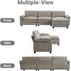 image:imageVINGLI 87 Convertible Sectional SofaLShape Deep Seat Sofa Couch for Living RoomModern Chenille 2 Seat Loveseat Sofa with Ottoman for Small SpaceBlack 87Chenille Light Grey