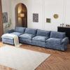 image:imageVINGLI 87 Convertible Sectional SofaLShape Deep Seat Sofa Couch for Living RoomModern Chenille 2 Seat Loveseat Sofa with Ottoman for Small SpaceBlack 87Chenille Navy Blue