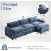 image:imageVINGLI 87 Convertible Sectional SofaLShape Deep Seat Sofa Couch for Living RoomModern Chenille 2 Seat Loveseat Sofa with Ottoman for Small SpaceBlack 87Chenille Navy Blue