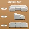 image:imageVINGLI 87 Convertible Sectional SofaLShape Deep Seat Sofa Couch for Living RoomModern Chenille 2 Seat Loveseat Sofa with Ottoman for Small SpaceBlack 87Teddy White