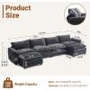 image:imageVINGLI 87 Convertible Sectional SofaLShape Deep Seat Sofa Couch for Living RoomModern Chenille 2 Seat Loveseat Sofa with Ottoman for Small SpaceBlack 87Chenille Black