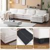 image:imageVINGLI 87 Convertible Sectional SofaLShape Deep Seat Sofa Couch for Living RoomModern Chenille 2 Seat Loveseat Sofa with Ottoman for Small SpaceBlack 87Teddy White