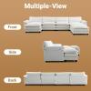 image:imageVINGLI 87 Convertible Sectional SofaLShape Deep Seat Sofa Couch for Living RoomModern Chenille 2 Seat Loveseat Sofa with Ottoman for Small SpaceBlack 87Teddy White