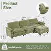 image:imageVINGLI 87 Convertible Sectional SofaLShape Deep Seat Sofa Couch for Living RoomModern Chenille 2 Seat Loveseat Sofa with Ottoman for Small SpaceBlack 87Chenille Olive Green