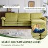 image:imageVINGLI 87 Convertible Sectional SofaLShape Deep Seat Sofa Couch for Living RoomModern Chenille 2 Seat Loveseat Sofa with Ottoman for Small SpaceBlack 87Corduroy Olive Green