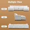 image:imageVINGLI 87 Convertible Sectional SofaLShape Deep Seat Sofa Couch for Living RoomModern Chenille 2 Seat Loveseat Sofa with Ottoman for Small SpaceBlack 87Chenille Cream