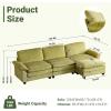 image:imageVINGLI 87 Convertible Sectional SofaLShape Deep Seat Sofa Couch for Living RoomModern Chenille 2 Seat Loveseat Sofa with Ottoman for Small SpaceBlack 87Corduroy Olive Green