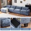 image:imageVINGLI 87 Convertible Sectional SofaLShape Deep Seat Sofa Couch for Living RoomModern Chenille 2 Seat Loveseat Sofa with Ottoman for Small SpaceBlack 87Chenille Navy Blue