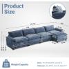 image:imageVINGLI 87 Convertible Sectional SofaLShape Deep Seat Sofa Couch for Living RoomModern Chenille 2 Seat Loveseat Sofa with Ottoman for Small SpaceBlack 87Chenille Navy Blue