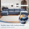 image:imageVINGLI 87 Convertible Sectional SofaLShape Deep Seat Sofa Couch for Living RoomModern Chenille 2 Seat Loveseat Sofa with Ottoman for Small SpaceBlack 87Chenille Navy Blue