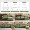 image:imageVINGLI 87 Convertible Sectional SofaLShape Deep Seat Sofa Couch for Living RoomModern Chenille 2 Seat Loveseat Sofa with Ottoman for Small SpaceBlack 87Chenille Olive Green