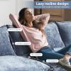 image:imageVINGLI 87 Convertible Sectional SofaLShape Deep Seat Sofa Couch for Living RoomModern Chenille 2 Seat Loveseat Sofa with Ottoman for Small SpaceBlack 87Chenille Navy Blue