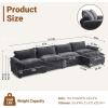 image:imageVINGLI 87 Convertible Sectional SofaLShape Deep Seat Sofa Couch for Living RoomModern Chenille 2 Seat Loveseat Sofa with Ottoman for Small SpaceBlack 87Chenille Black