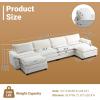 image:imageVINGLI 87 Convertible Sectional SofaLShape Deep Seat Sofa Couch for Living RoomModern Chenille 2 Seat Loveseat Sofa with Ottoman for Small SpaceBlack 87Teddy White