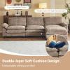 image:imageVINGLI 87 Convertible Sectional SofaLShape Deep Seat Sofa Couch for Living RoomModern Chenille 2 Seat Loveseat Sofa with Ottoman for Small SpaceBlack 87Chenille Light Brown