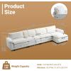 image:imageVINGLI 87 Convertible Sectional SofaLShape Deep Seat Sofa Couch for Living RoomModern Chenille 2 Seat Loveseat Sofa with Ottoman for Small SpaceBlack 87Teddy White