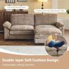 image:imageVINGLI 87 Convertible Sectional SofaLShape Deep Seat Sofa Couch for Living RoomModern Chenille 2 Seat Loveseat Sofa with Ottoman for Small SpaceBlack 87Chenille Light Brown