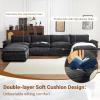 image:imageVINGLI 87 Convertible Sectional SofaLShape Deep Seat Sofa Couch for Living RoomModern Chenille 2 Seat Loveseat Sofa with Ottoman for Small SpaceBlack 87Chenille Black
