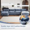 image:imageVINGLI 87 Convertible Sectional SofaLShape Deep Seat Sofa Couch for Living RoomModern Chenille 2 Seat Loveseat Sofa with Ottoman for Small SpaceBlack 87Chenille Navy Blue