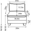image:imageVINGLI 87 Convertible Sectional SofaLShape Deep Seat Sofa Couch for Living RoomModern Chenille 2 Seat Loveseat Sofa with Ottoman for Small SpaceBlack 87Chenille Black