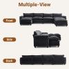 image:imageVINGLI 87 Convertible Sectional SofaLShape Deep Seat Sofa Couch for Living RoomModern Chenille 2 Seat Loveseat Sofa with Ottoman for Small SpaceBlack 87Chenille Black
