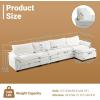 image:imageVINGLI 87 Convertible Sectional SofaLShape Deep Seat Sofa Couch for Living RoomModern Chenille 2 Seat Loveseat Sofa with Ottoman for Small SpaceBlack 87Chenille Cream